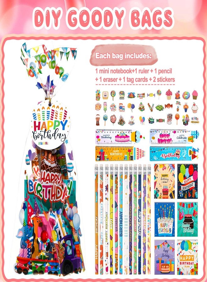 Supervitae 194 Pcs Birthday Return Gifts Bulk Classroom Student Birthday Party Favors Goodie Bags Filler for Kids Students from Teacher Stationery Sets Notebook Pencil Gifts for School Prize - Image 5
